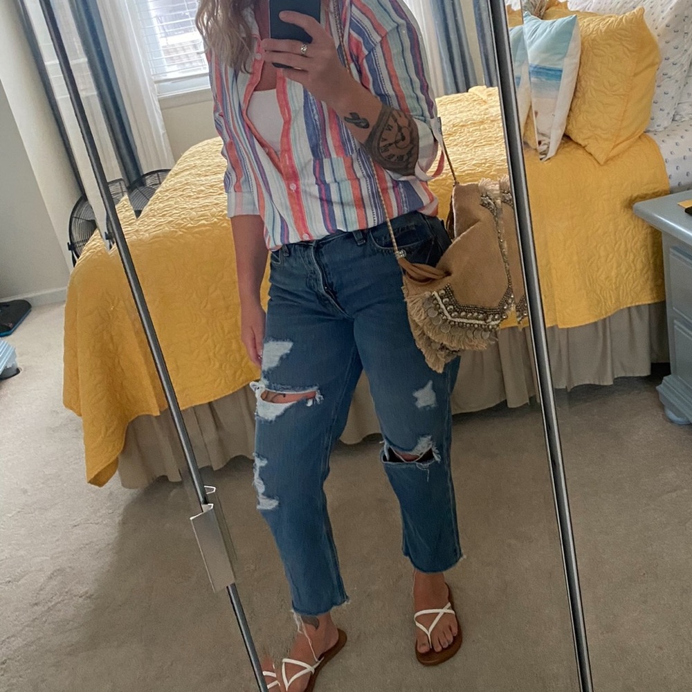 High-rise slouchy straight, Old Navy jeans